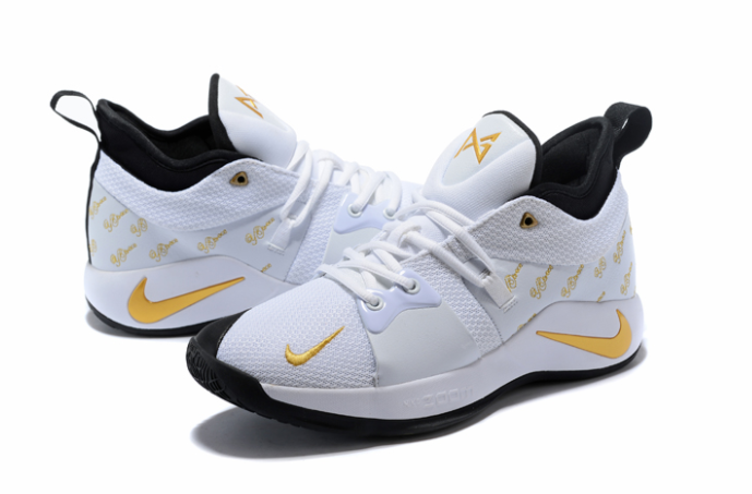 Nike PG 2 White Gold Black - Click Image to Close